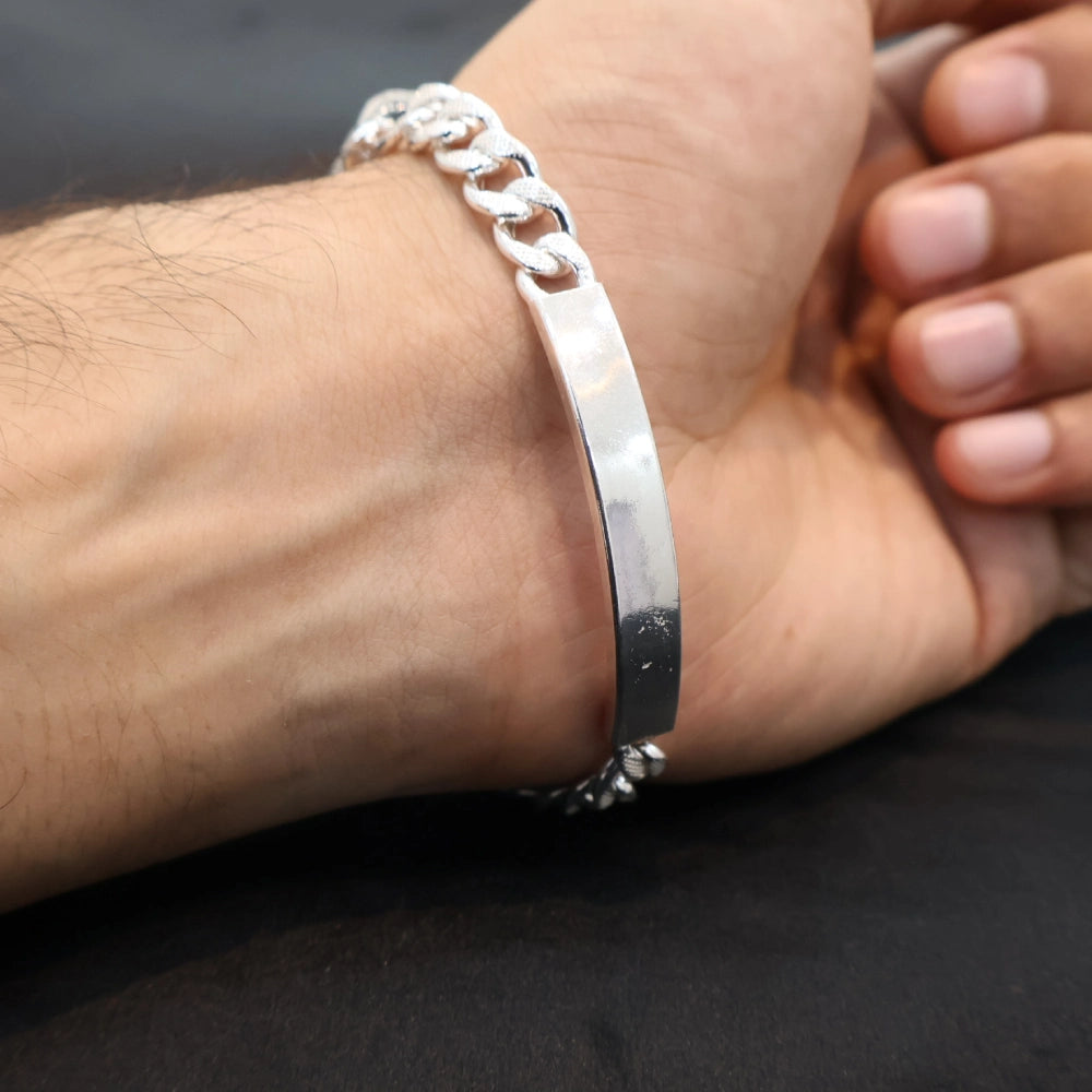 925 Silver Bracelet for Men with Engraving | Custom Name & Date – CK Jewellers