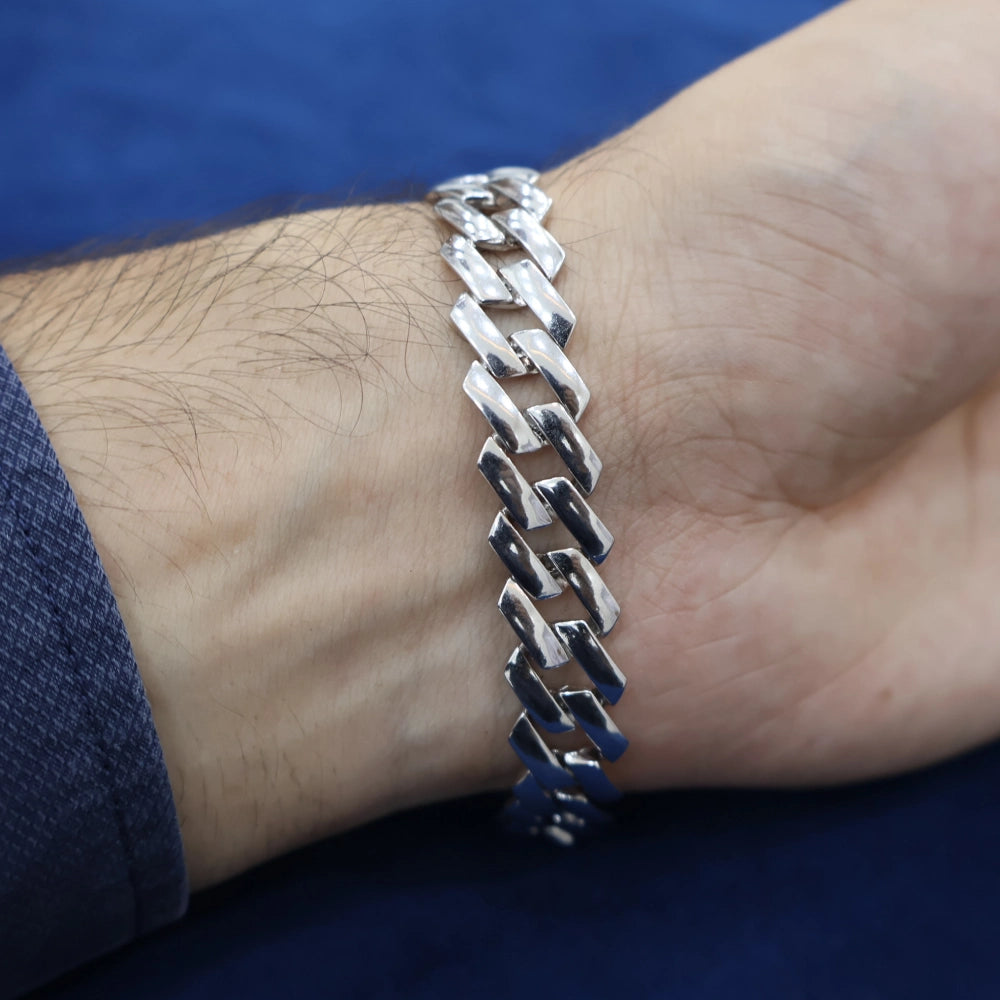 925 Silver Cuban Link Chain Bracelet for Men | Solid & Stylish Design – CK Jewellers