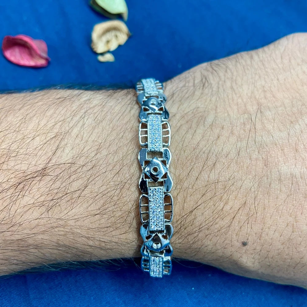 Iced Out Diamond 925 Pure Silver Bracelet for Men – CK Jewellers
