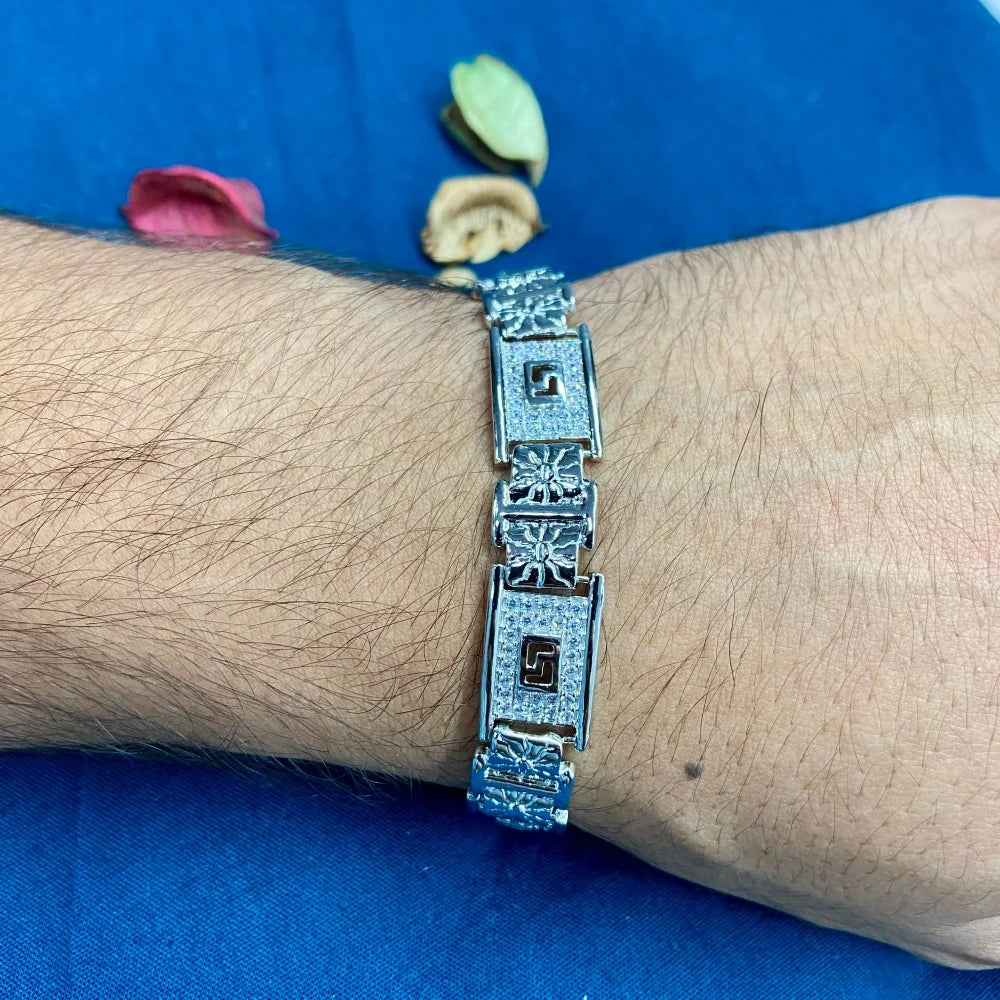 Iced Out Diamond 925 Pure Silver Bracelet for Men – CK Jewellers