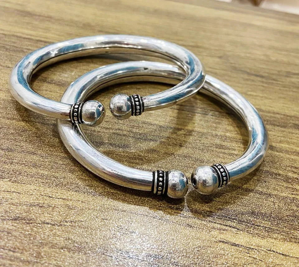 Silver Ankle Leg Kada | 925 Silver Rajasthani Leg Kada – CK Jewellers