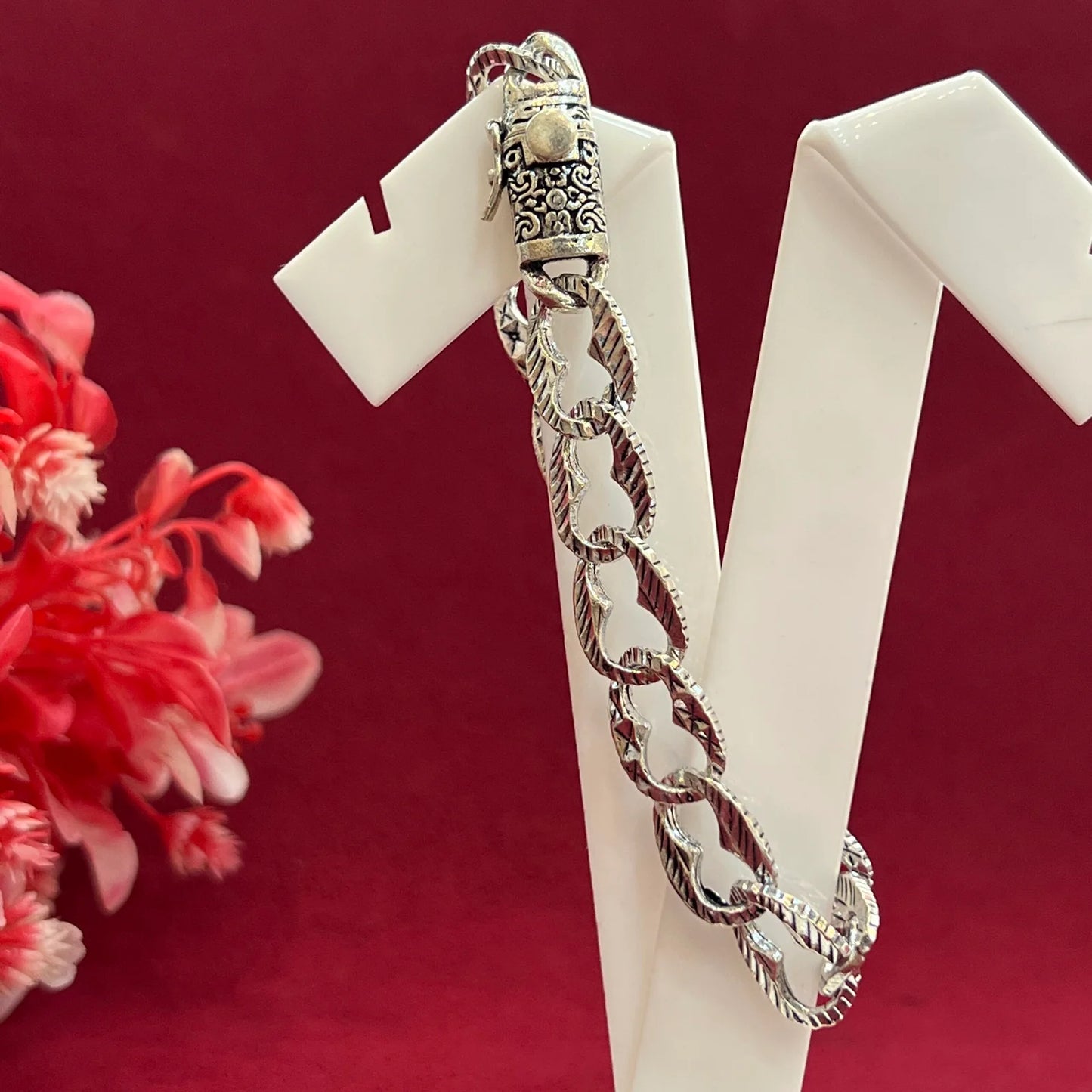 925 Silver Bracelet for Men | Antique Lock Design Silver Bracelet – CK Jewellers