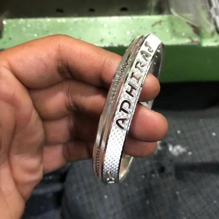 Customised Silver Name Kada – Personalized 925 Silver Kada for Men & Women | CK Jewellers