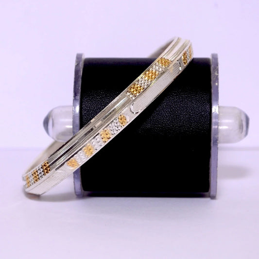 Gold Polished Silver Kada For Men | Pure Silver Men’s Kada – CK Jewellers