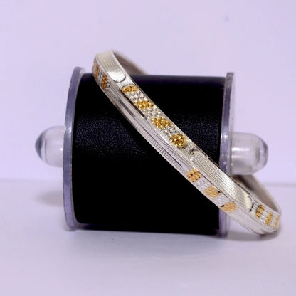 Gold Polished Silver Kada For Men | Pure Silver Men’s Kada – CK Jewellers