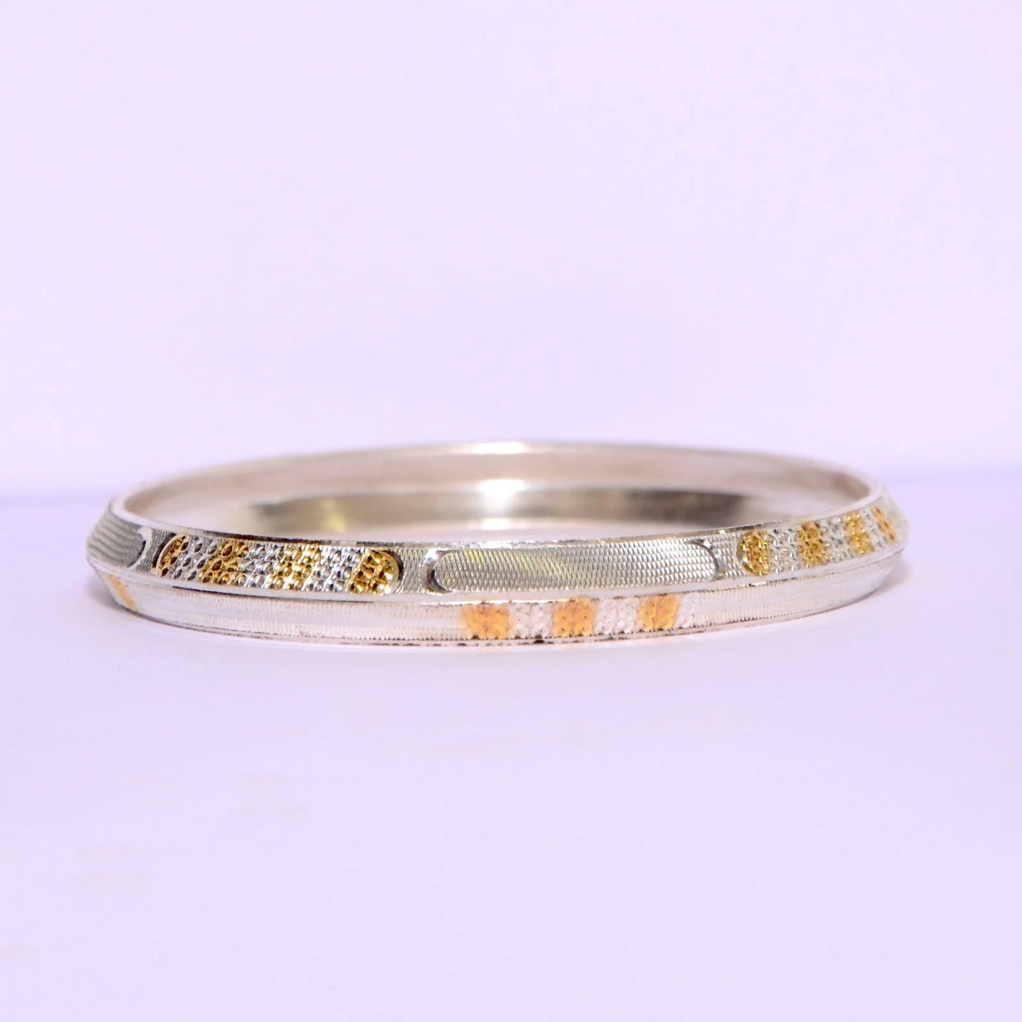 Gold Polished Silver Kada For Men | Pure Silver Men’s Kada – CK Jewellers