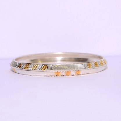 Gold Polished Silver Kada For Men | Pure Silver Men’s Kada – CK Jewellers