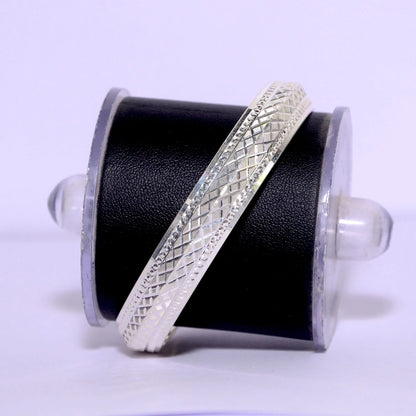 V-Shape Dot Design Silver Kada for Men | 925 Silver Kada – CK Jewellers