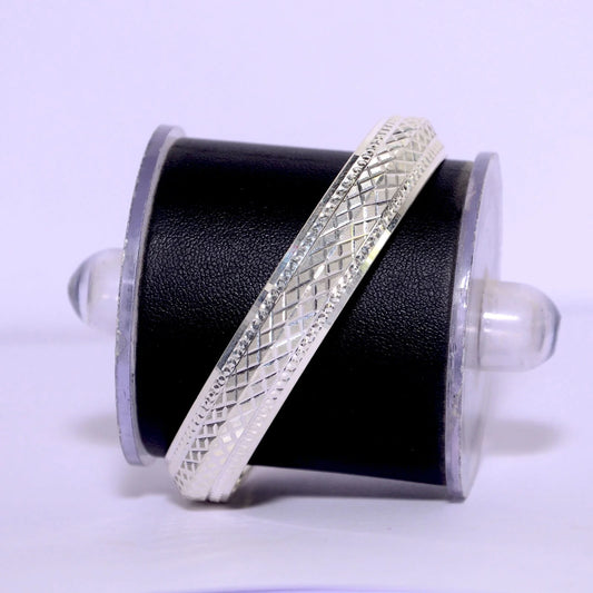 V-Shape Dot Design Silver Kada for Men | 925 Silver Kada – CK Jewellers