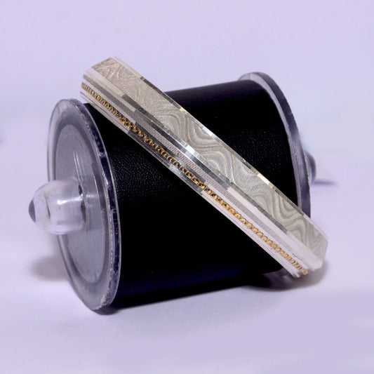 Golden Polished Line Silver Kada for Men | Classic Designer Kada – CK Jewellers