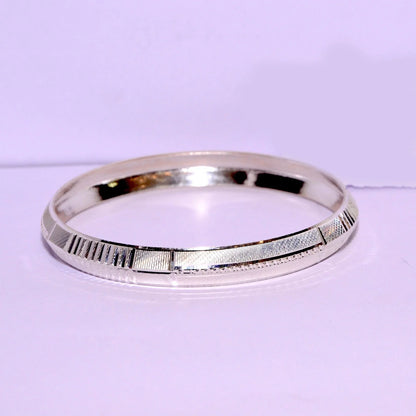 V-Shape Silver Kada for Men | 925 Sterling Minimal Kada – CK Jewellers