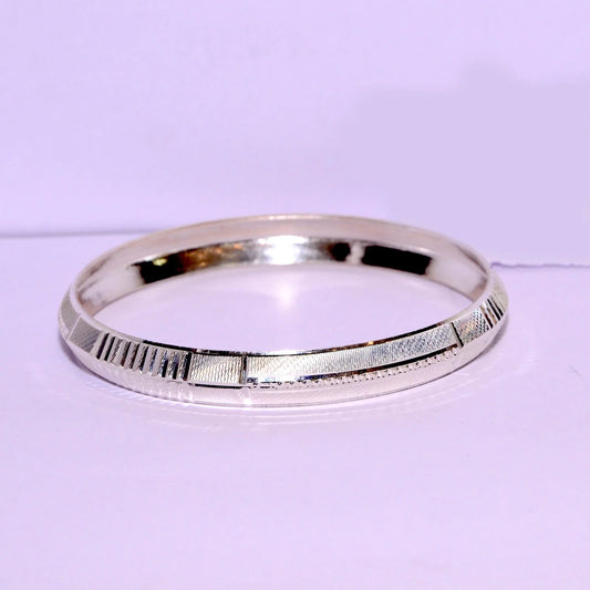 V-Shape Silver Kada for Men | 925 Sterling Minimal Kada – CK Jewellers