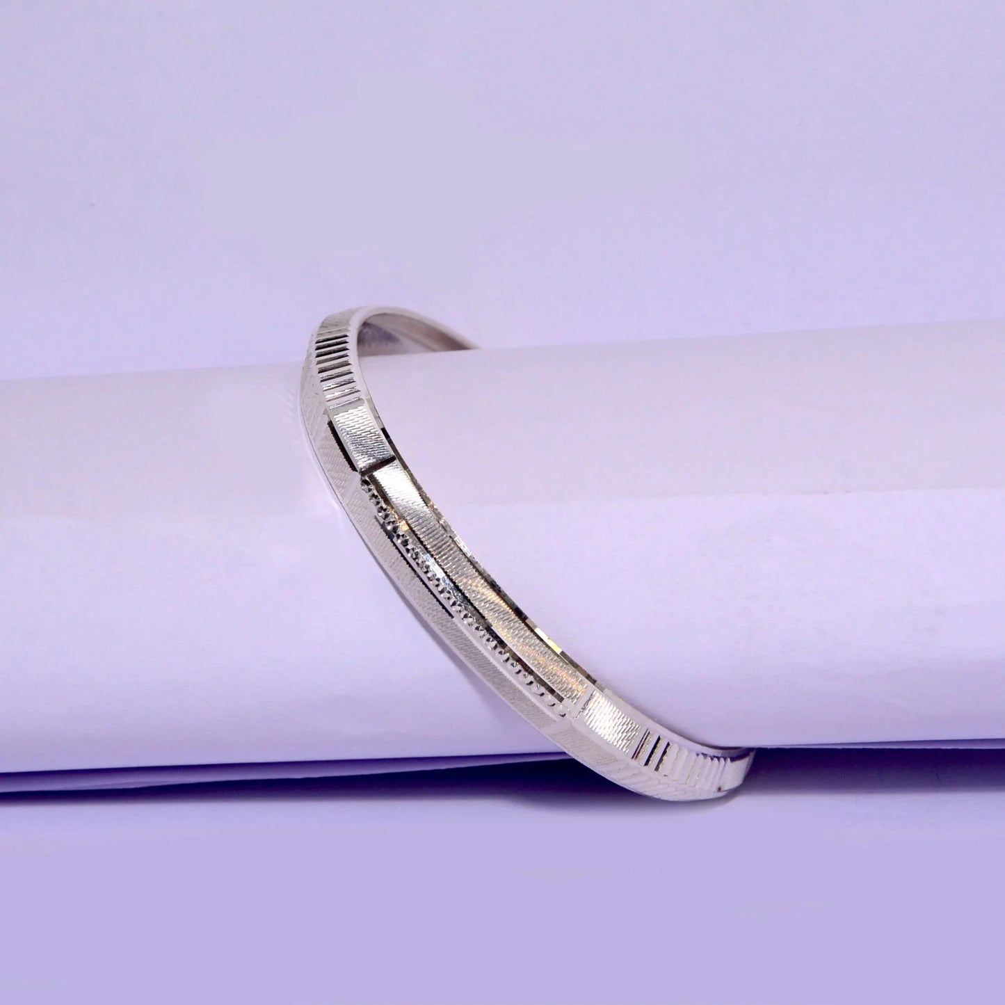V-Shape Silver Kada for Men | 925 Sterling Minimal Kada – CK Jewellers