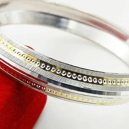 Double Dotted Design Pure Silver Kada for Men | 925 Silver Kada – CK Jewellers