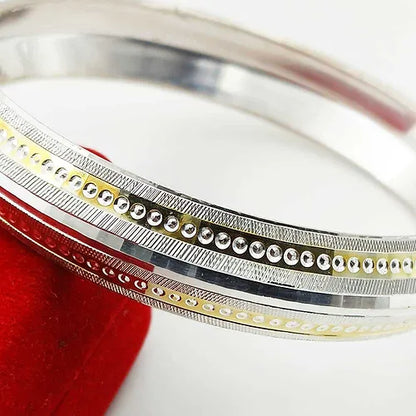 Double Dotted Design Pure Silver Kada for Men | 925 Silver Kada – CK Jewellers