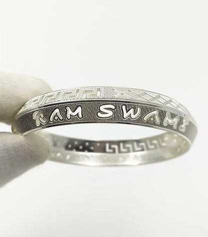 CNC Design Customised Name Pure Silver V-Shape Kada for Men | 50 gms – CK Jewellers