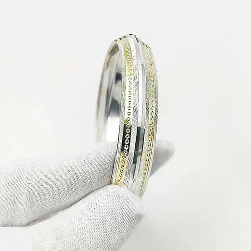 Double Dotted Design Pure Silver Kada for Men | 925 Silver Kada – CK Jewellers