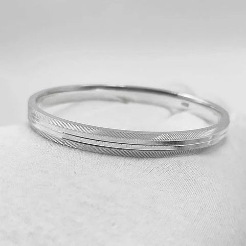 Fancy Highway Design Half Round Pure Silver Kada for Men | 50 gms – CK Jewellers
