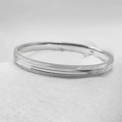 Fancy Highway Design Half Round Pure Silver Kada for Men | 50 gms – CK Jewellers