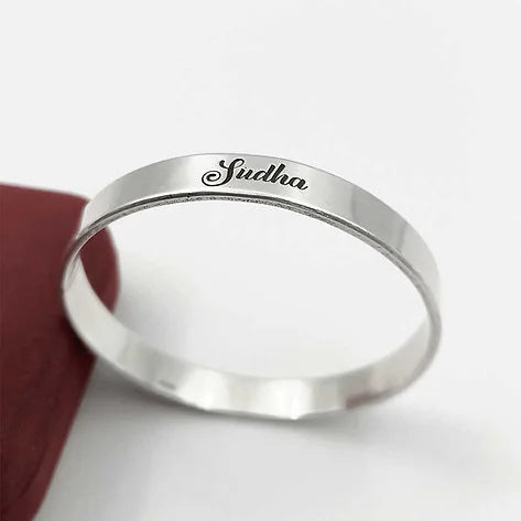 Fancy Signature Style Customised Name Pure Silver Kada for Men  CK Jewellers
