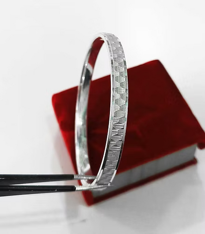Flat Cross Cut Pure Silver Kada for Men & Women  CK Jewellers