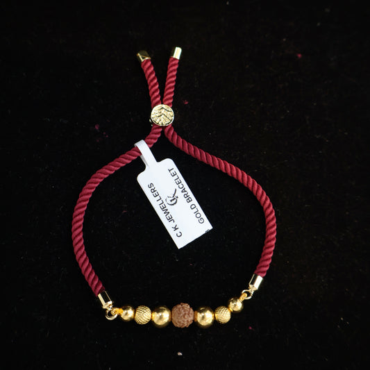 Gold Bracelet Rudraksha Rakhi – 22 Carat | Hallmarked