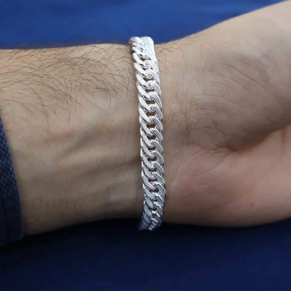 Heavy Look 925 Silver Curb Chain Bracelet for Men | Bold Design by CK Jewellers