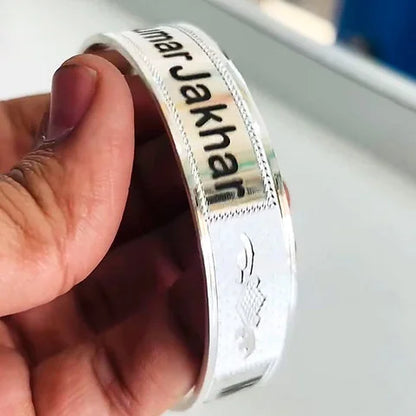 Laser Print Customised Name Silver Kada 30 gm | 925 Pure Silver – CK Jewellers