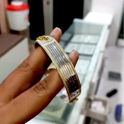 Mahadev Lining Pattern Pure Silver Kada 60 gm | 925 Sterling Silver Kada – CK Jewellers