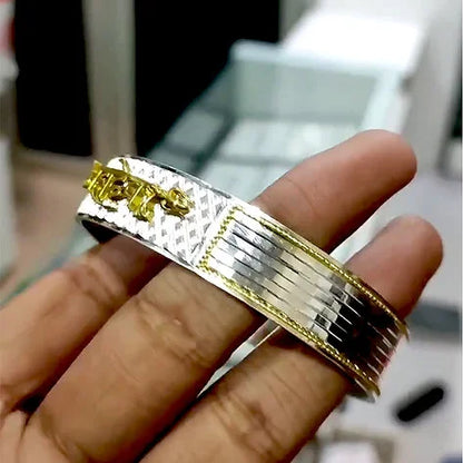 Mahadev Lining Pattern Pure Silver Kada 60 gm | 925 Sterling Silver Kada – CK Jewellers