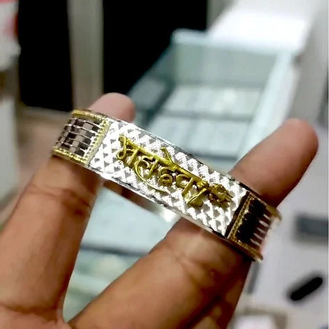 Mahadev Lining Pattern Pure Silver Kada 60 gm | 925 Sterling Silver Kada – CK Jewellers