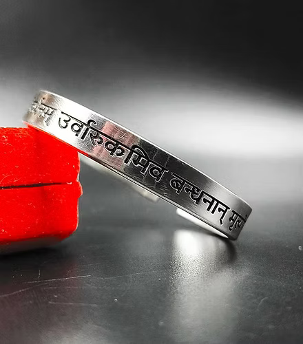 Mahamrityunjaya Mantra C9 Adjustable Pure Silver Kada | Unisex Kada – CK Jewellers