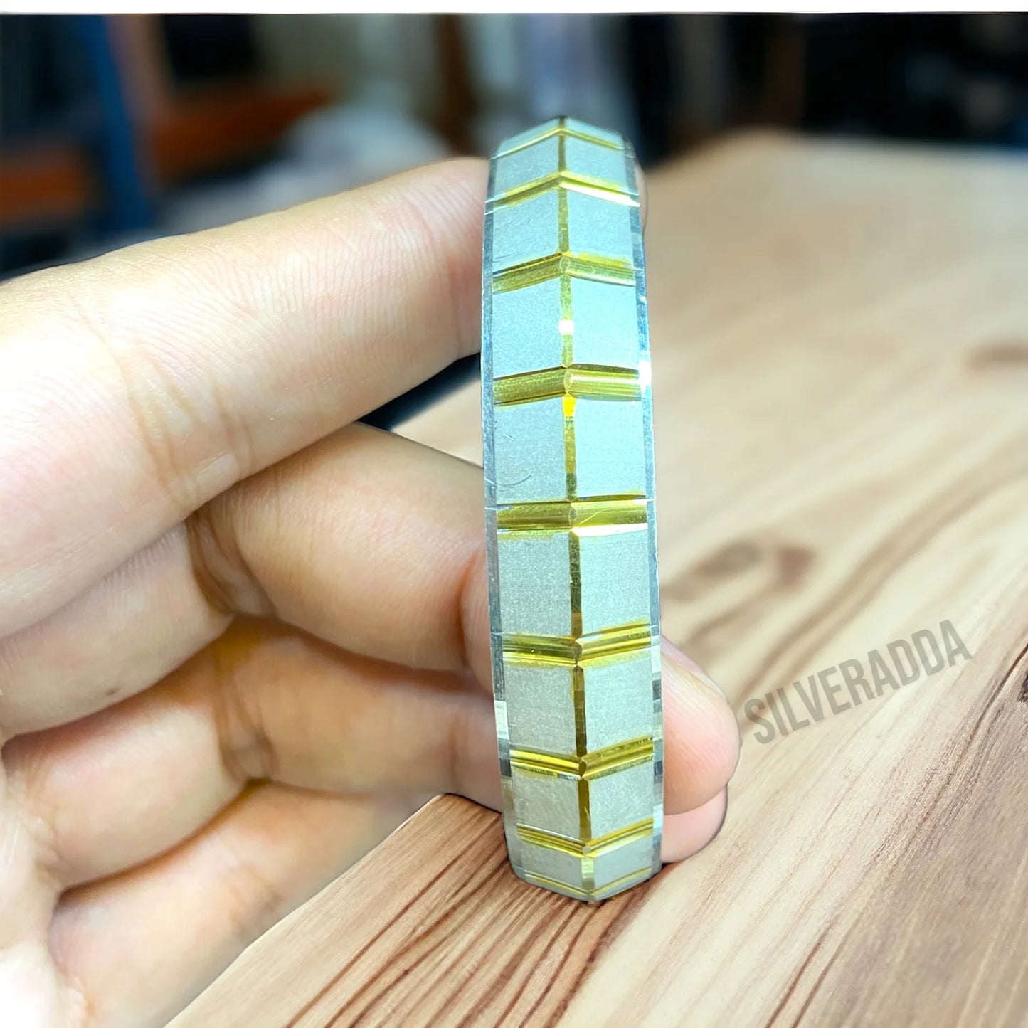 Punjabi Pure Silver Kada For Men | Golden Silver Kada – CK Jewellers