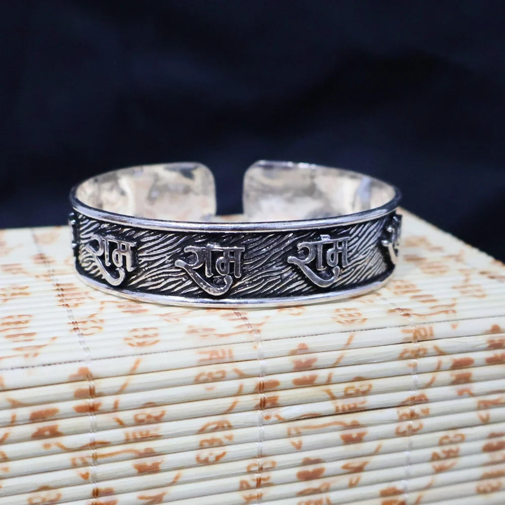Ram Silver Kada For Men | Pure Silver Cuff Kada For Men – CK Jewellers
