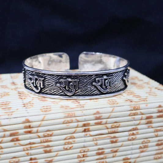 Ram Silver Kada For Men | Pure Silver Cuff Kada For Men – CK Jewellers