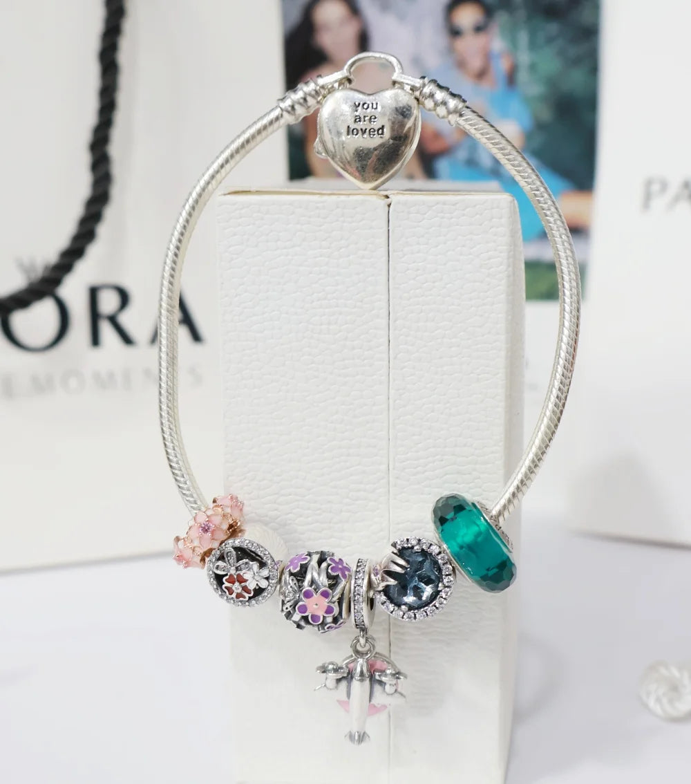 Silver Pandora Bracelet for Girls | Openwork Daisy Charm Bracelet for Women – CK Jewellers