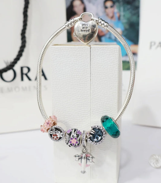 Silver Pandora Bracelet for Girls | Openwork Daisy Charm Bracelet for Women – CK Jewellers