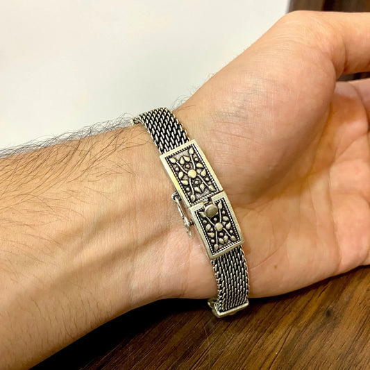 Silver Bracelet For Men’s | 925 Silver Heavy Antique Lock