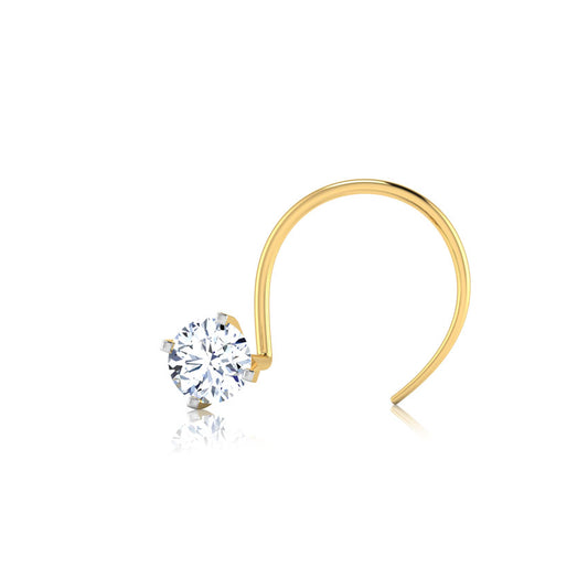 Single AD Gold Nose Pin – Elegant Sparkle for Everyday Style | CK Jewellers