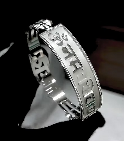 Trishul Design Om Namah Shivay Kada for Men Pure Silver Kada – CK Jewellers