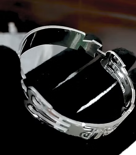 Trishul Design Om Namah Shivay Kada for Men Pure Silver Kada – CK Jewellers
