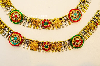 Two Tone 925 Pure Silver Payal for Women | Heavy Anklet – 182g Approx | CK Jewellers
