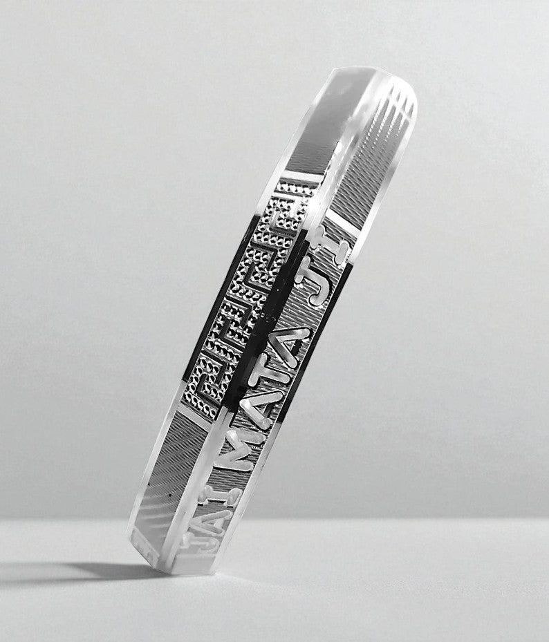 Jai Mata Ji Pure Silver Kada | Handmade Punjabi Bracelet | Custom Kada for Men – CK Jewellers