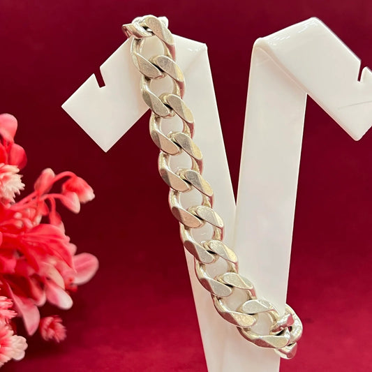 Heavy Curb Silver Bracelet for Men | CK Jewellers 925 Silver