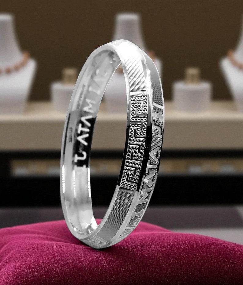 Jai Mata Ji Pure Silver Kada | Handmade Punjabi Bracelet | Custom Kada for Men – CK Jewellers