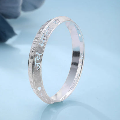 Jai Mata Di Men’s Engraving Kada | 925 Pure Silver Religious Kada – CK Jewellers