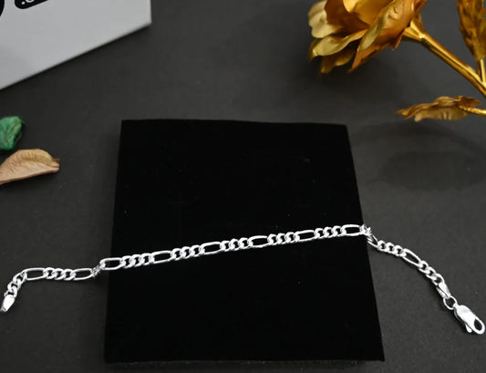 Silver Bracelet For Mens | Silver Mens Figaro Bracelet